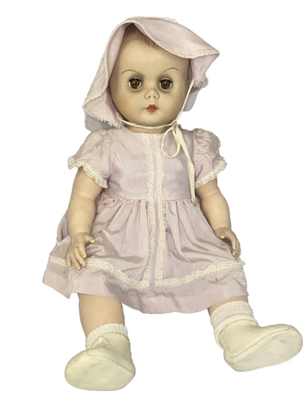 VTG 1950s Ideal Drink & Wet Baby Doll 23" Vinyl Sleepy Eyes Betsy Wetsy Style